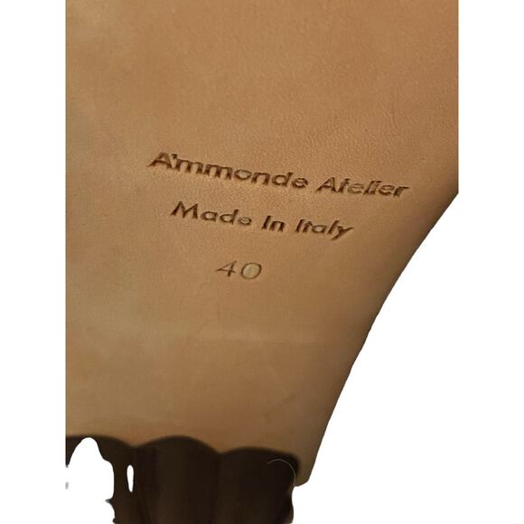 Ammonde Atelier Magda Leather Heeled Boot Knee High Pointed Toe Dark Oat Size 40 - Picture 14 of 16